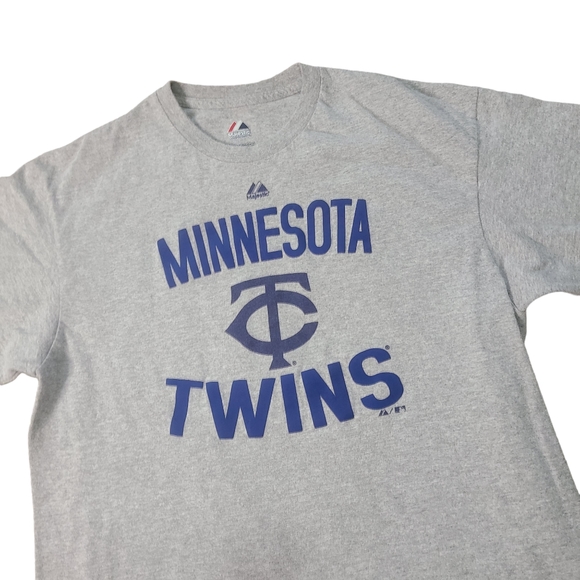 Minnesota Twins Shirt MLB Graphic Tee Gray Large Majestic - Picture 3 of 5